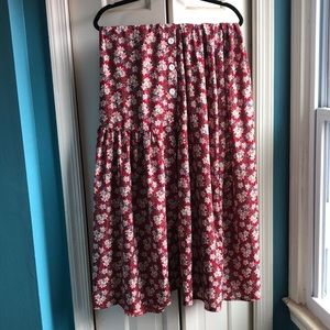 MIDI Floral Button Front Spring Skirt